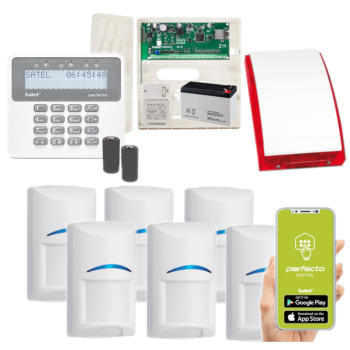 ZESTAW ALARMOWY SATEL PERFECTA-IP 32-WRL 6 CZUJEK BOSCH + PRF-LCD-WRL + SYRENA SP-4001R
